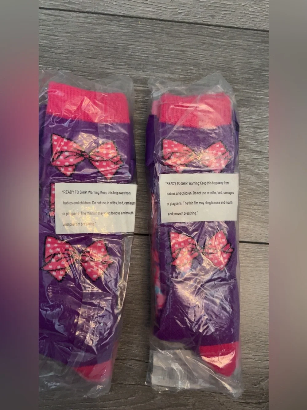 Jojo Siwa Lot Of 3 Packs (6 Socks) Knee High Dance Bows Sequins Sz 7.5-3.5 New